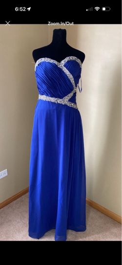 Royal Blue Strapless Formal Gown