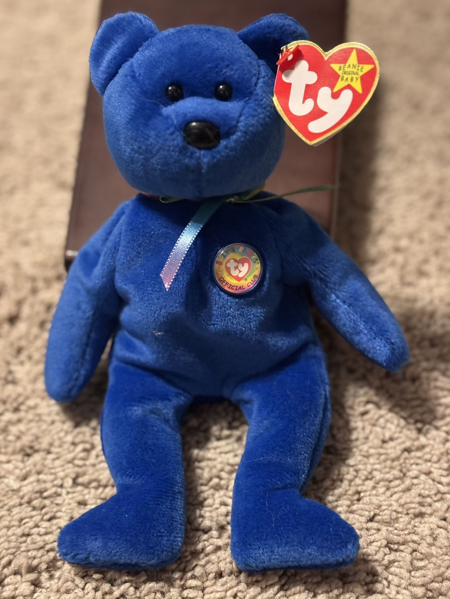 TY Beanie Baby RARE 1998 "Clubby" Bear With Errors Tush Tag Stamped MINT