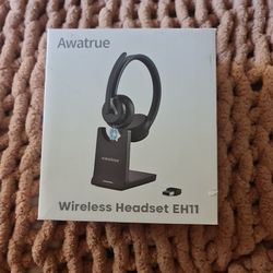 Awatrue Wireless Headset with Mic,Bluetooth Headset with AI Noise Cancelling 