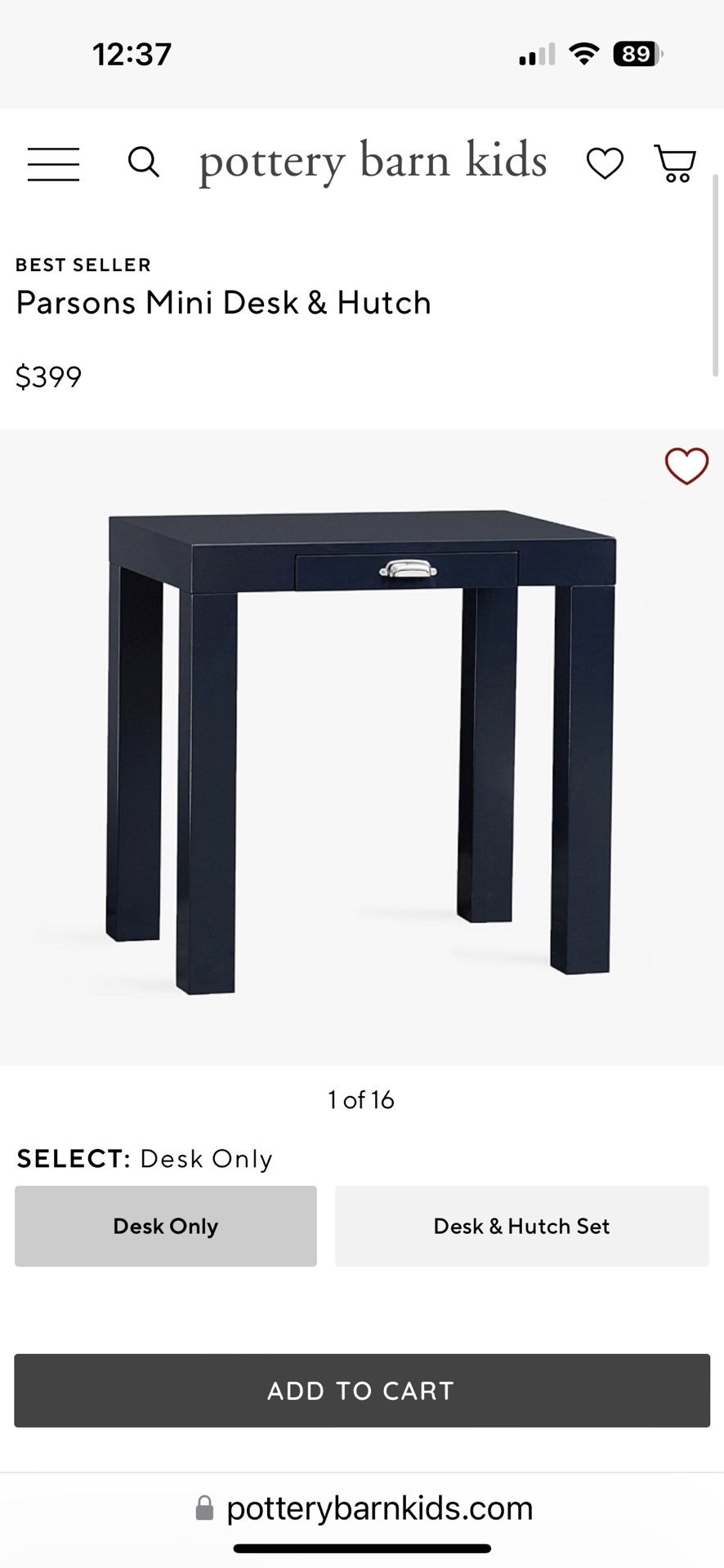 Pottery barn parsons desk Mini