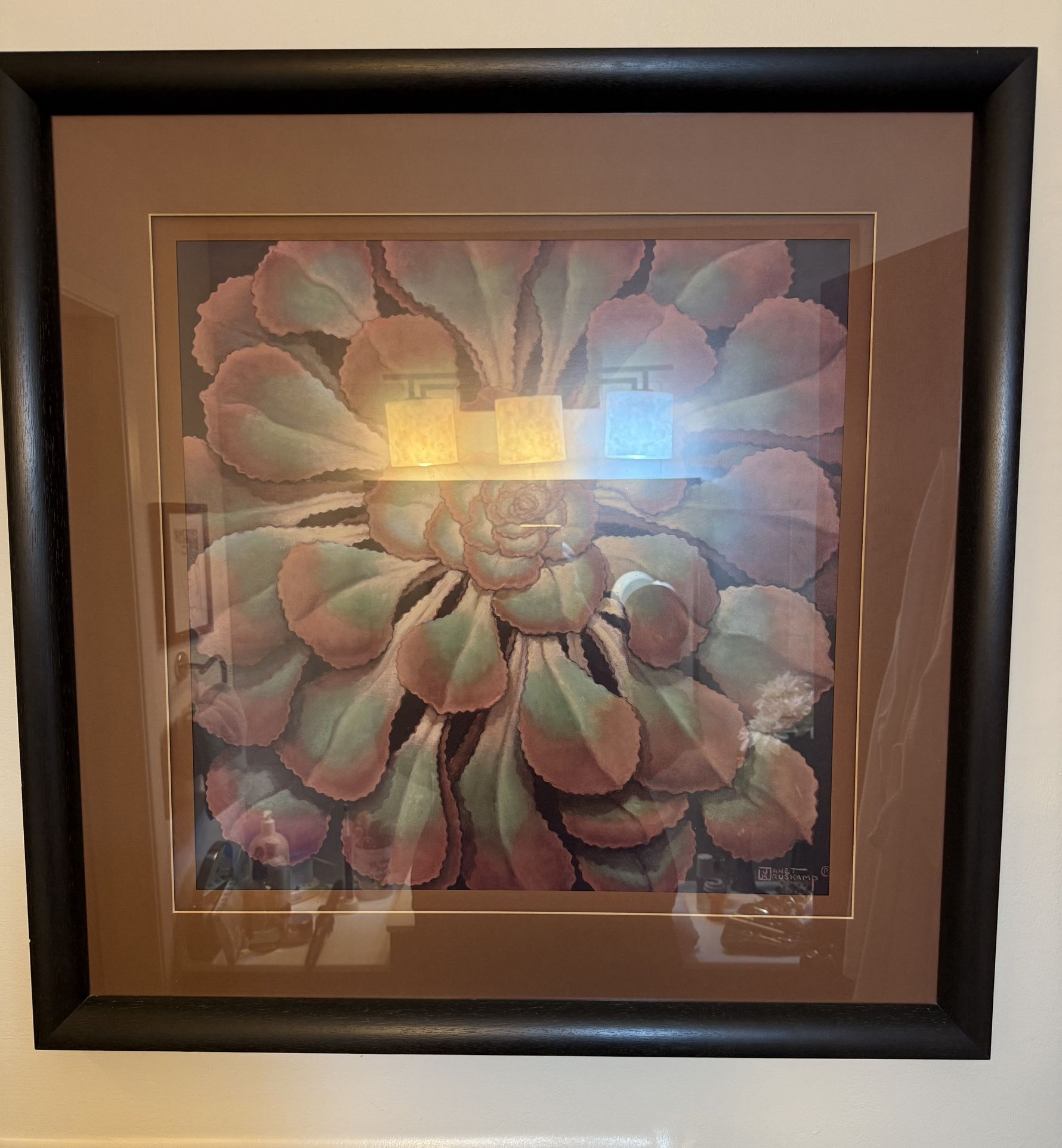 Wood Frame Large Flower