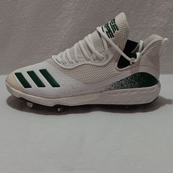 Adidas Icon Boost Three Stripe Life Low Metal Baseball Cleats White/Green Size 12.5