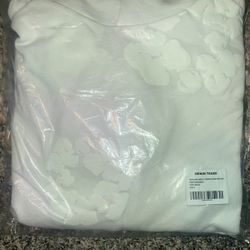 Demim Tear Hoodie (white)