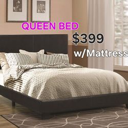 Brand New  } Queen Bed Frame  Included MATTRESS  $399
