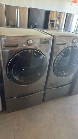 LG Washer and Dryer on Pedestal