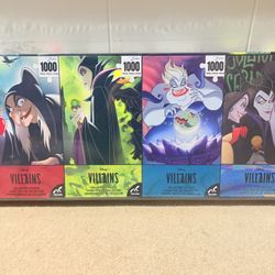 Disney - Villains Collector's Puzzle Set (1000 pcs each) - Jigsaw Lot of 4 New! Each 24x19