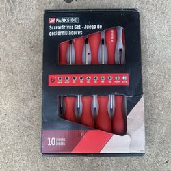 NEW - Parkside 10 Pc Screwdriver Set 