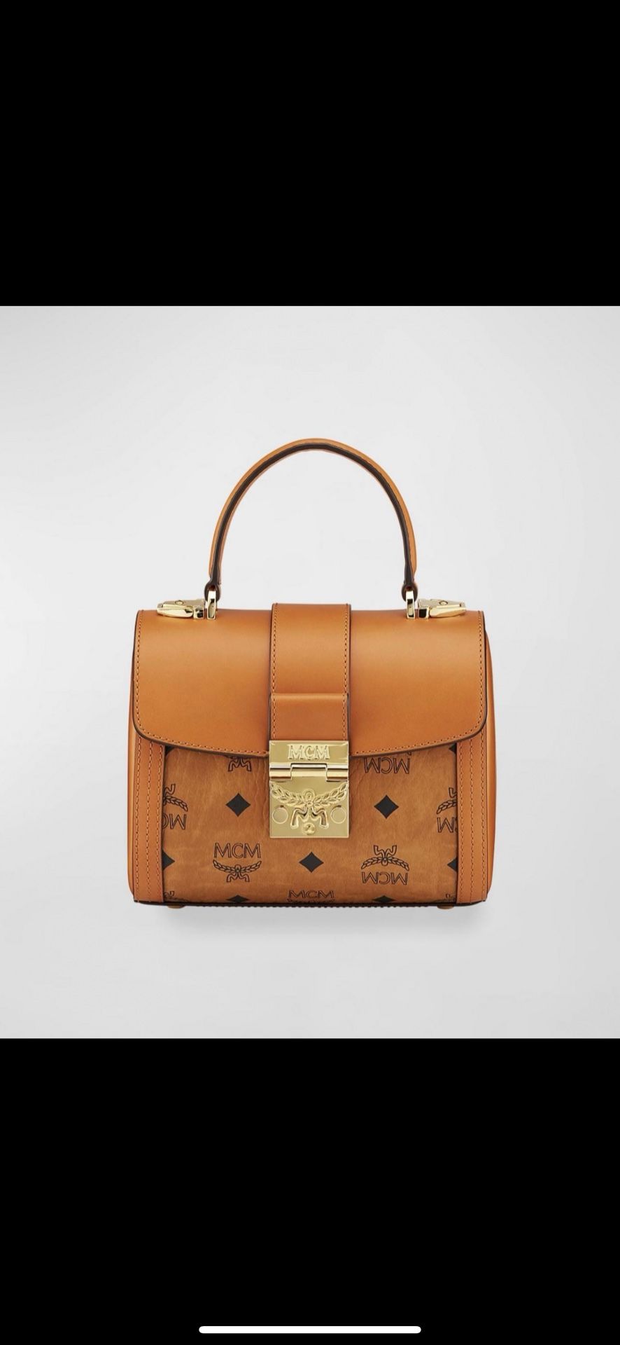 MCM Tracy Visetos Leather Top- Handle  