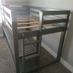 Loft Bed With Upper And Lower Shelving 
