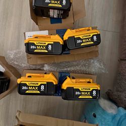 SANIU 8000mAh Replacement for Dewalt 20V MAX Battery Li-ion Compatible with Dewalt 20-Volt Cordless Power Tools DCB208 DCB207 DCB206 DCB204 DCB201 DCB