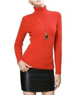 Womens large cashmere/ lyocell stretchy turtleneck