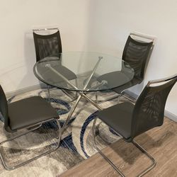 Nico 5-pc Glass Dining Set - Six Month Used 