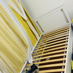 Twin size white bed frame