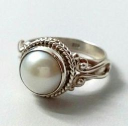 Fresh Water Pearl 925 Solid Sterling Silver Handmade Ring