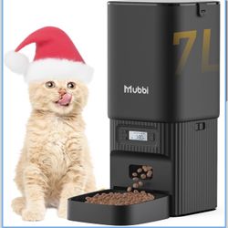 Automatic Cat Feeder, 7L/29 Cups Automatic Dog Feeder with Desiccant Bag, 1-6 Meals Ideal for 2-15mm Dry Food, Suitble for Multiple Pets, Dual Power S