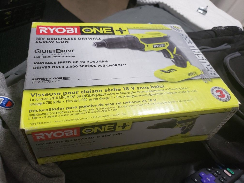 RYOBI ONE + 18V BRUSHLESS DRYWALL SCREW GUN
