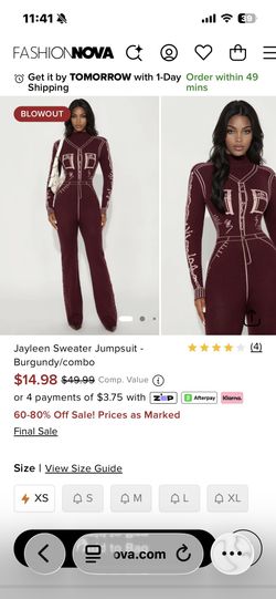 Jayleen Sweater Jumpsuit - Burgundy/combo