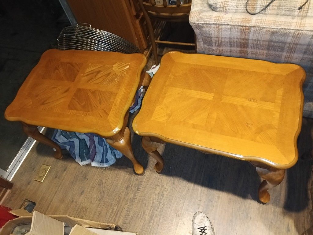 Wooden end tables