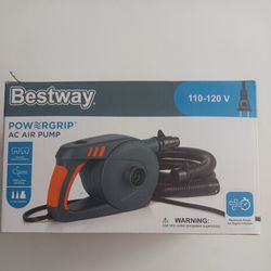 Bestway Power Grip Wall Power AC Air Pump Mattress 110 120 Volt New In Box
