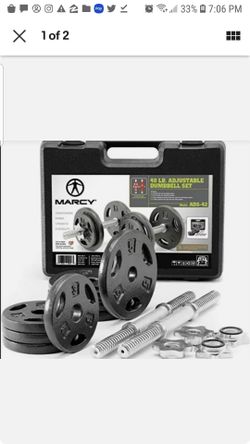 Marcy 40 LB. Adjustable Dumbbell Weights Set w Travel Case