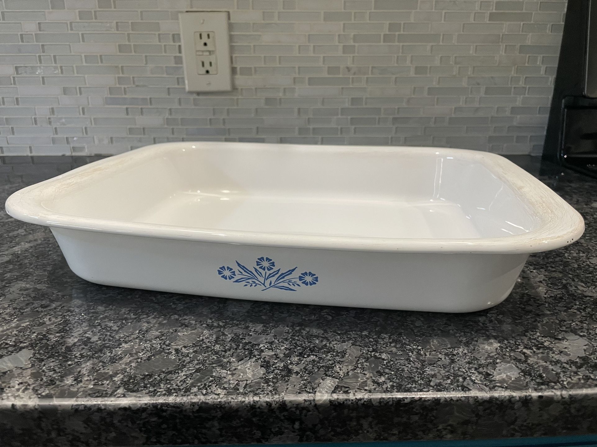 Vintage Corning Ware Blue Cornflower A-76 Large Roasting Pan 14x11