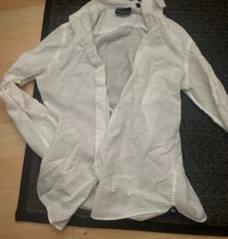 Emporio Armani Plain White Cotton Button Up