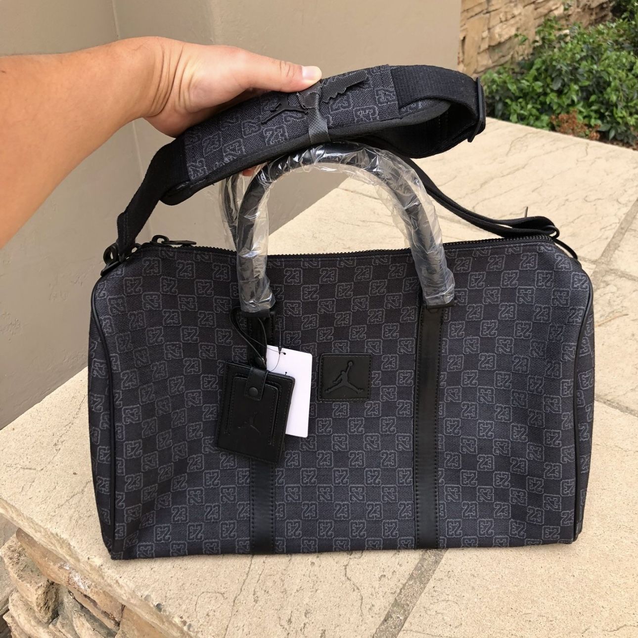 New Nike Jordan Monogram Duffel Duffle Bag Black 25L