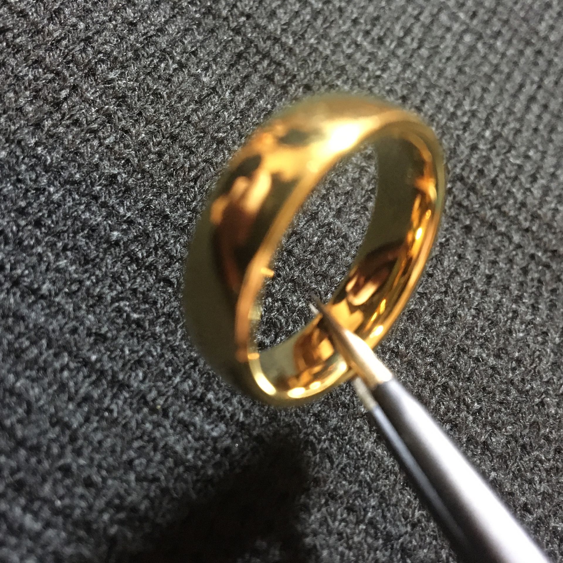 Gold Polished Tungsten Carbide Ring 6mm Size: 9