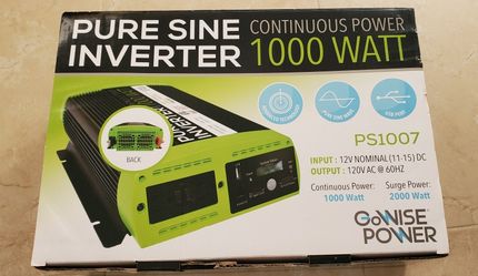 GoWise Power 1000W/2000W Pure Sine Wave Power Inverter w/Digital LCD Display - BRAND NEW OPEN BOX