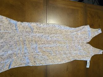 Cream Shimmer Sleeveless Dress 