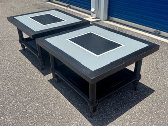 Metal Oversized Square End Tables with Casters heavy duty