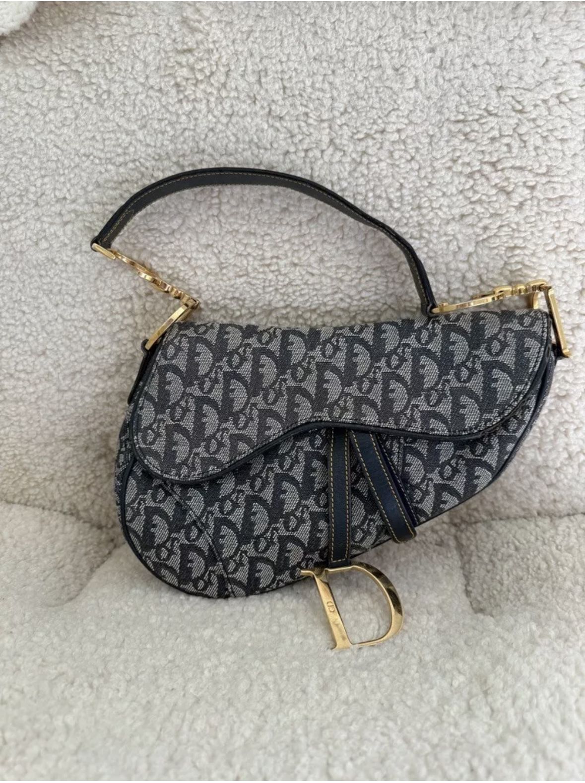 Authentic Vintage Christian Dior Saddle Bag ( Gold hardware)