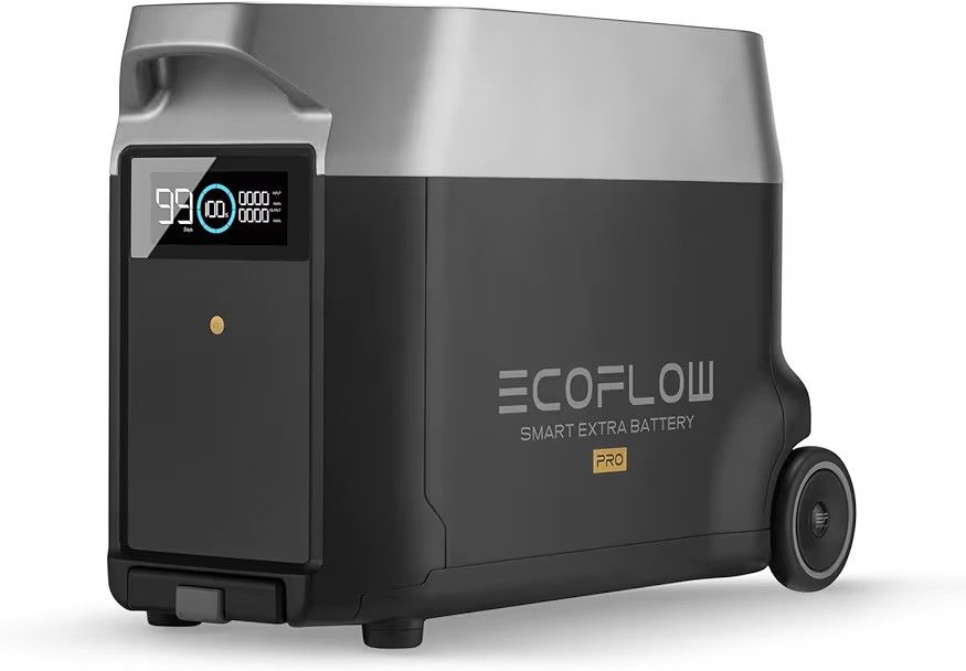 EF ECOFLOW DELTA Pro Extra Battery 3600Wh, 2.7H to Full Charge, Battery Backup for Home Use, Blackout, Camping, RV 