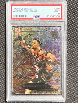 1996 Fleer Metal #226 ALONZO MOURING MIAMI HEAT PSA 9 MINT