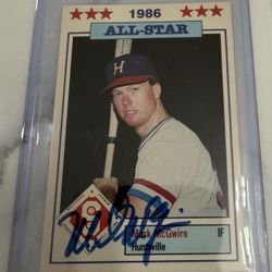 1986 Mark McGuire Autographed Huntsville Stars Card 