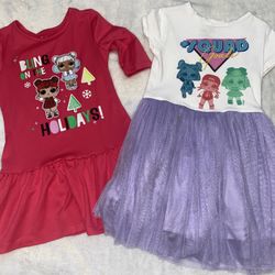 Toddler Girl Size 4-5T LOL Doll 2 Dresses Pink/ Purple 