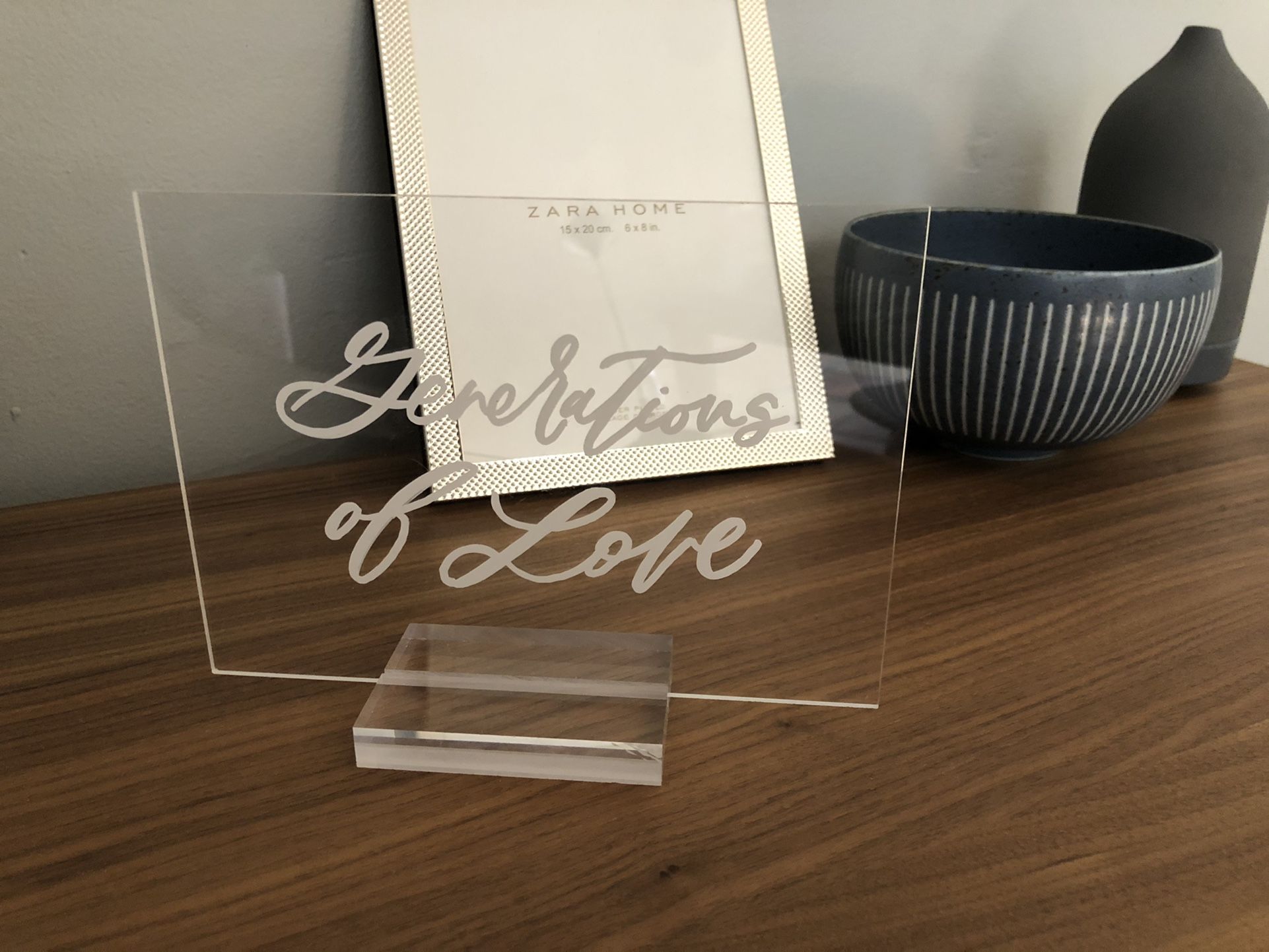 Acrylic Generations of Love wedding sign