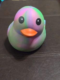 Tie dye duck squishy