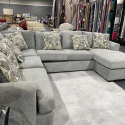 Grey Sectional! Reversible Chaise ! $99 DOWN