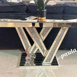 Silver Sofa Table - High Quality ⭐$39 Down Payment with Financing ⭐ 90 Days same as cash