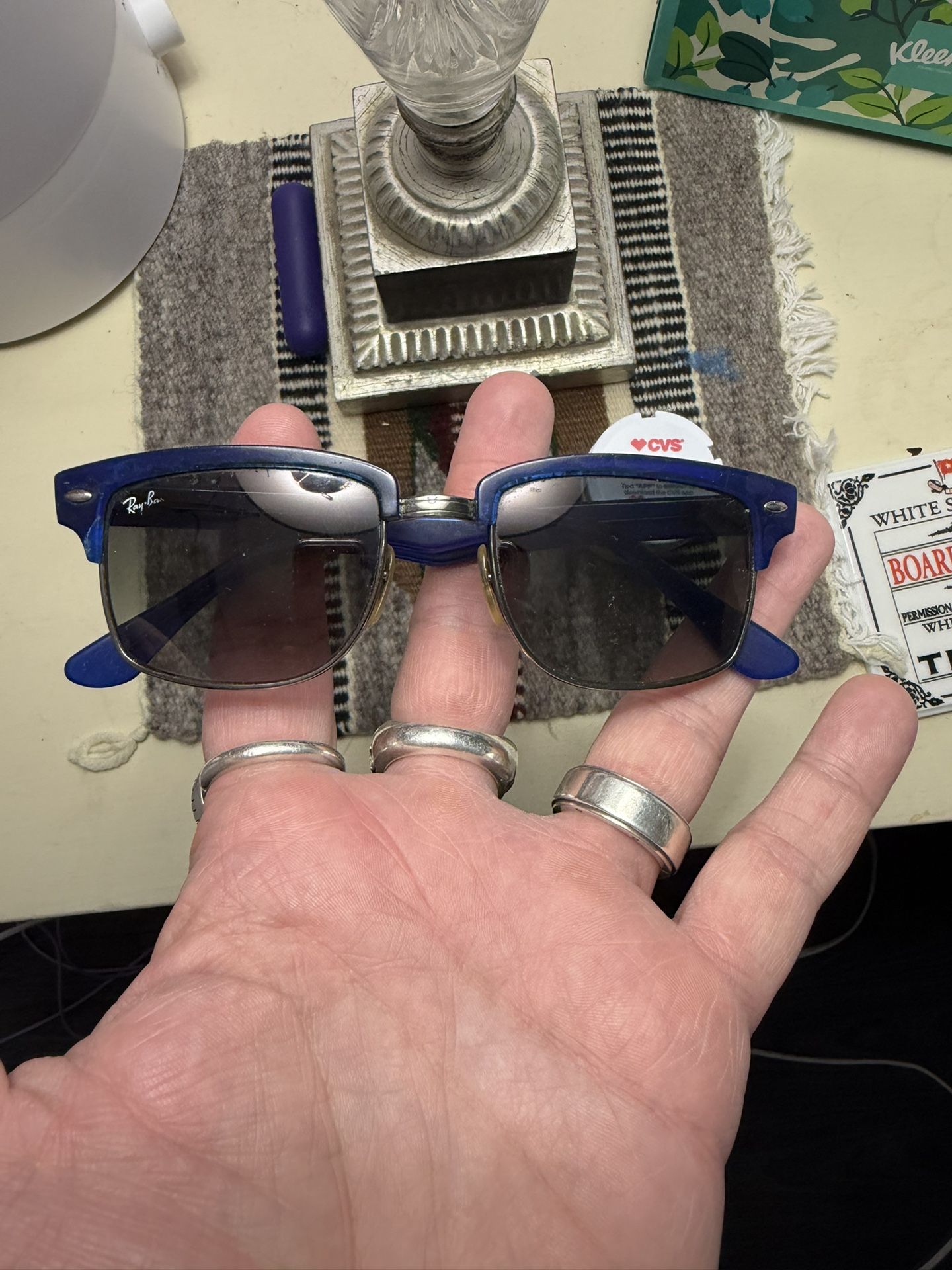 Extremely RARE Blue Rayban Wayfarer Sunglasses 