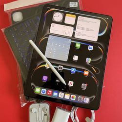 Apple IPad Pro 13”  (M4 chip /OLED display/ 2024 Newest ) 512GB with keyboard, pen & Accessories 