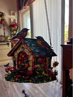 Cottage with birds suncatcher