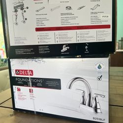 Delta Foundations Chrome 2 Handle 4” Centerset Faucet 