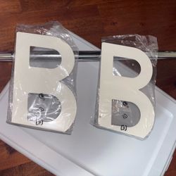 NWT IKEA Two White Letter B Metal Book Ends