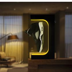 UVEHAS Levitating Shoe Display Stand 16 Colors LED Light Magnetic Levitation Sneaker Stand with Remote Rotating Floating Shoes Rack for Shoes 