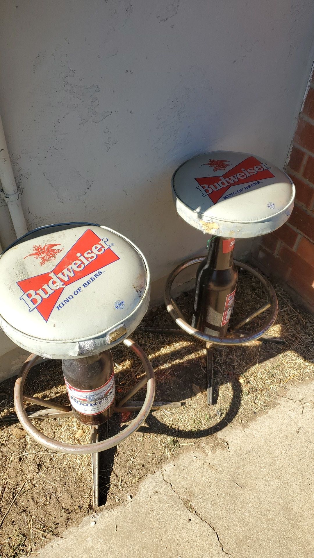 Pair of budweiser shop stools.