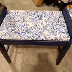 Navy Bench, Gold Tray And Paper Weight