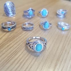 Set Of Turquoise Vintage Rings