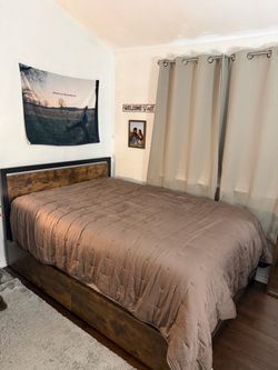 Full/double size mattress bed with boxspring and bed frame